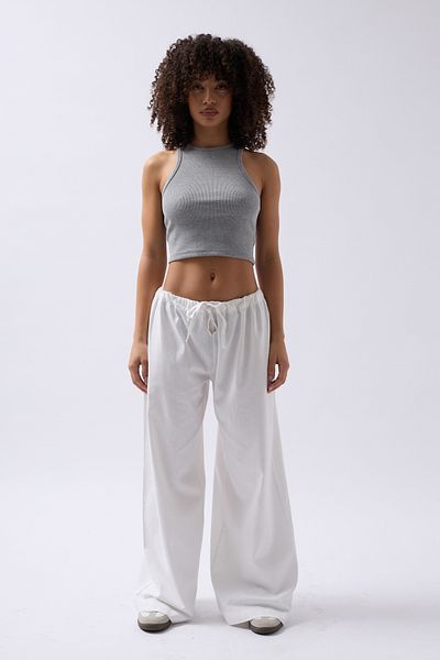 Black Fashion Halter Yaka Γκρι Crop