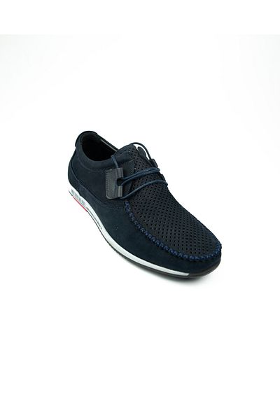 JAMES FRANCO 5092 Navy Blue Nubuck Leather Men's Casual Shoes