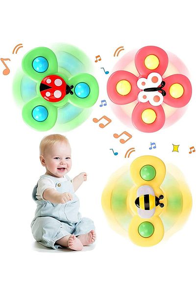 AWH Suction Spinner Toys, Dimple Fidget Toy with Silicone Bubbles for Bath, Window & Stress Relief