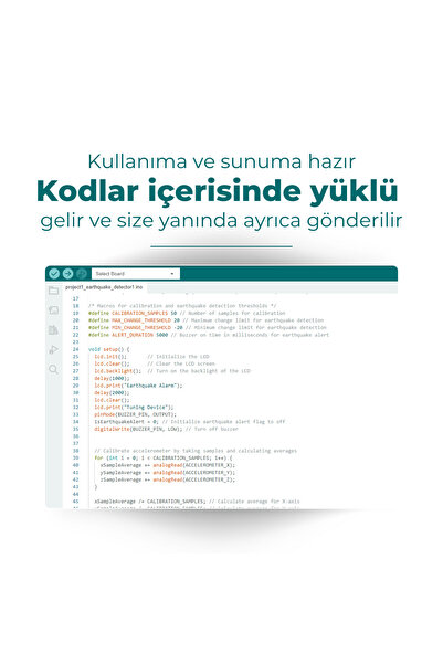 RoboThink Arduino Deprem Dedektörü Projesi - Hazır Kodlanmış Çalışan Proje Seti