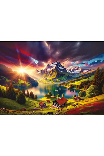 Art Puzzle 500 Piece Puzzle at the Foot of the Alps