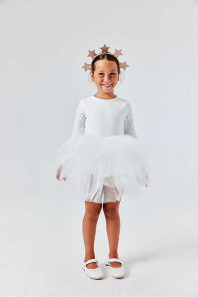 Le Mabelle Girls' Ballerina Dress with Ecru Tutu Skirt - Miranda