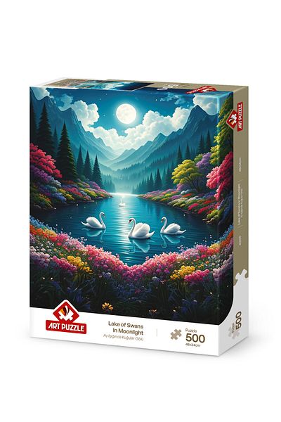 Art Puzzle Swans Lake in Moonlight 500 Piece Puzzle