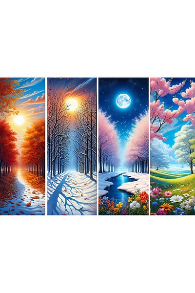 Art Puzzle 1000 Piece Season Doors Kuvaç Puzzles with Shelf