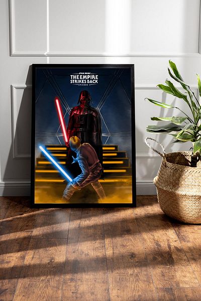 Saturn Star Wars 5 Framed Painting - Space Wars 5 Fim Poster Painting