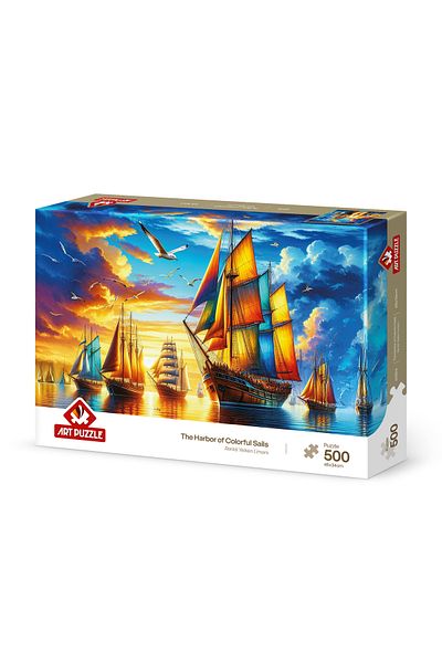 Art Puzzle لغز ميناء الإبحار الملون 500 قطعة