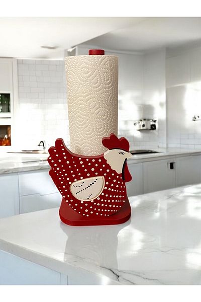 justimagine craft Hand Painting Chicken Paper Towel Holder and Napkin Holder