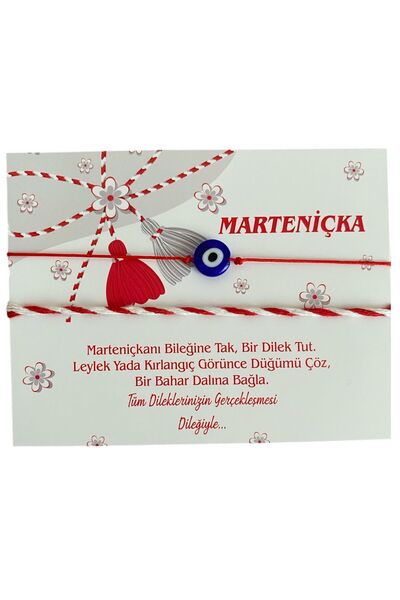 312 KONSEPT Double Glass Evil Bead Martenical Wish Bracelet with Knitting Lock