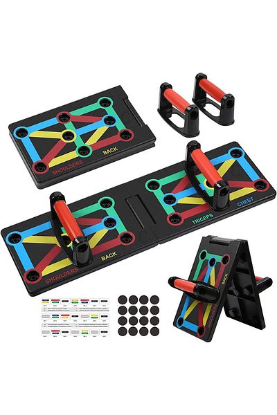 AWH Push Up Board - Foldable Fitness Rack Training System 12 in 1 for Home Fitness
