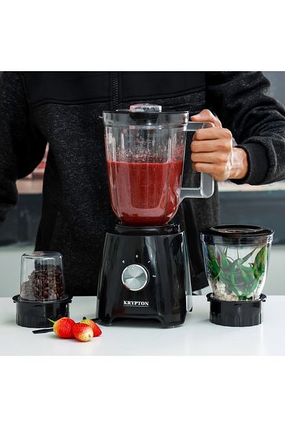 KRYPTON 3-in-1 Blender/Juicer Mixer 1.5 L|Unbreakable Jars&Sharp Blade|500W KNB6136|2 Years Warranty
