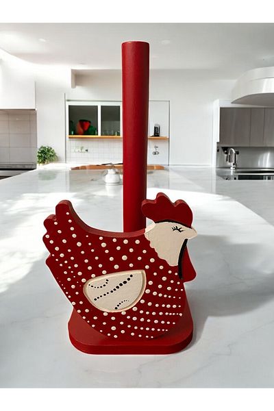 justimagine craft Hand Painting Chicken Paper Towel Holder and Napkin Holder