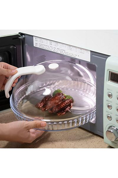 fulina Glass Microwave Splatter Cover, Microwave Plate with Cover, Dishwasher Safe