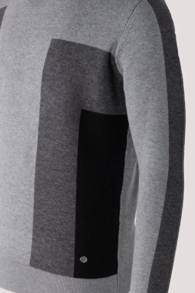 NCS Men's Knitwear Grimelange Crew Neck Patterned Slim Fit Cotton Sweater NCS JEANS 3740