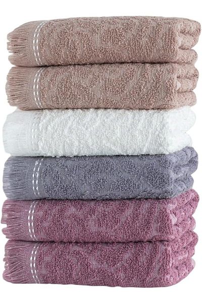 STOREMAX Ntwork Cotton 6 Piece 30X50 cm Jacquard Patterned Kitchen Towel Set Art 1087243