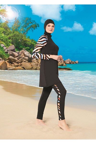 Ruko Maio 22128-1 Raglan Sleeve Micro Lycra Fabric Full Hijab Swimsuit