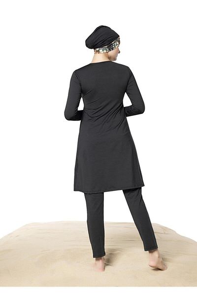 Ruko Maio 22151-1 Micro Lycra Patterned O-Neck Full Hijab Swimsuit