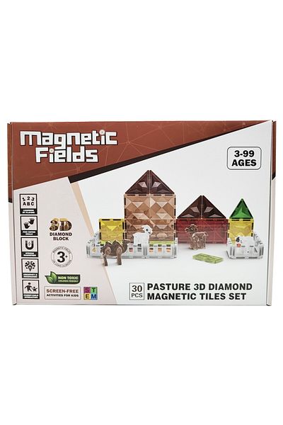 Magnetic Fields Pasture 3D Diamond Magnetic Tiles set-30 Pcs