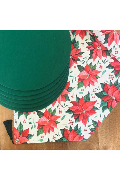 STOREMAX Mu-Artshop Izmir American Service, 6-Piece Supla and Runner New Year's Flower Tk Tnca 871301