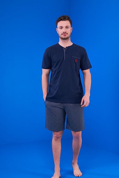 Pjs Pijama Pjs 23325 Ανδρικές πιτζάμες με πατιλέτες και σορτς 3 τεμαχίων