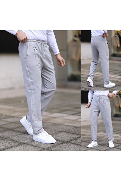 THMANY ERKEK KETEN MÜSLİN BELİ LASTİKLİ PİLELİ HAVUÇ PANTOLON