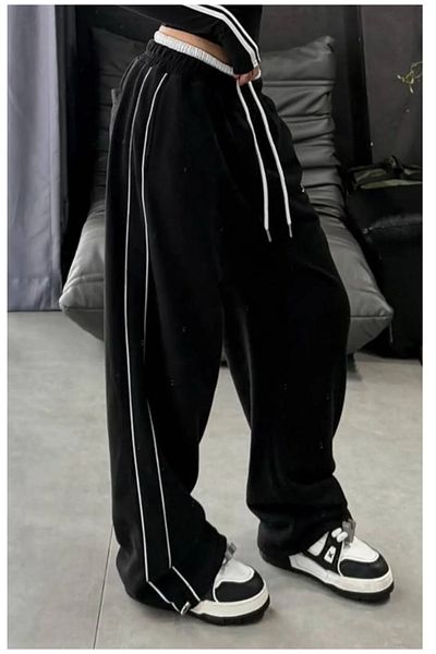 DEEFWEAR Y2k Trend Μαύρο Πλεκτό Παντελόνι Φούτερ