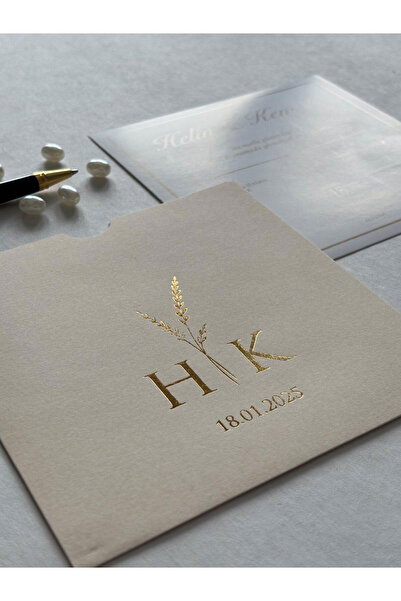 Luna Davetiye Düğün, Nikah, Nişan Davetiyesi (50 ADET)