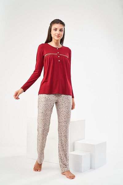 Pjs Pijama Pjs 22425 Γυναικεία μονόχρωμη δαντέλα με πατιλέτα πιτζάμες