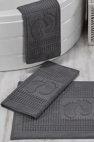 Eponj Home Σετ πετσετών ποδιών Orma Anthracite 3 τεμαχίων