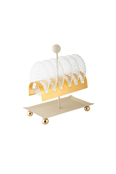 Dania A set of dessert plates on a beige stand, 6 pieces