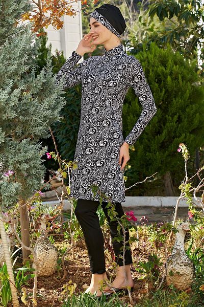 Ruko Maio 23137-3 Turtleneck Full HijaB Swimsuit - Women's Large Size