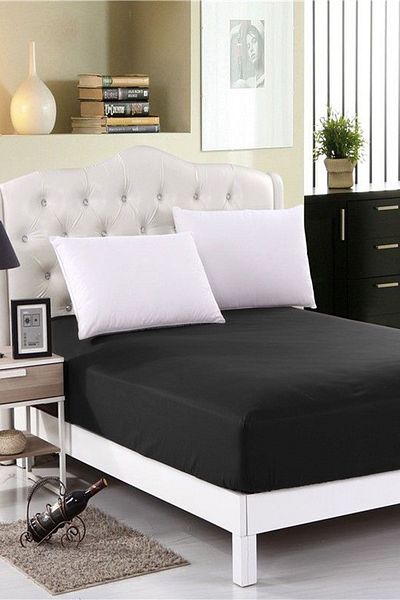Eponj Home Freshcolor Black Single Elastic Sheet