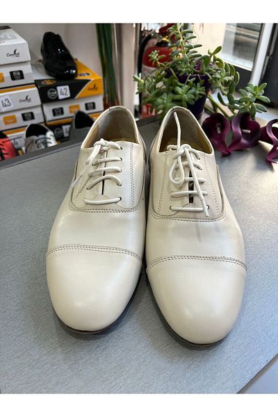 SUNA Creme Leather Mascarated Chair Model Men's Tango - Dance Shoes