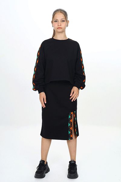 HayKids Set de fuste maxi lungi pentru fete, din țesătură cu două șiruri, cu dungi Tiktak