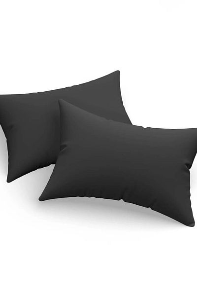Eponj Home Set de 2 fețe de pernă negru solid