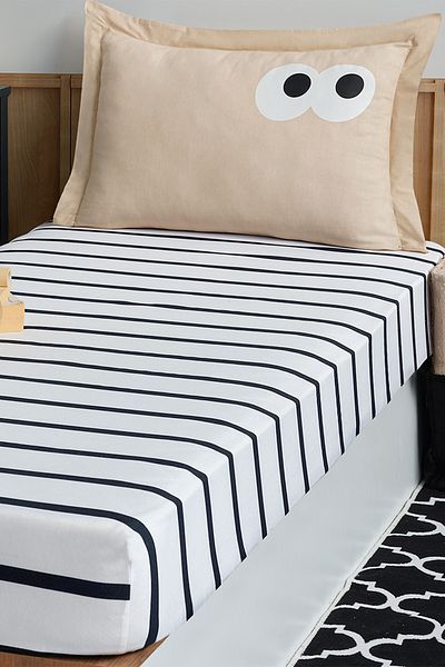 Eponj Home Funny Coffee Pes Elastic Sheet Set for Single