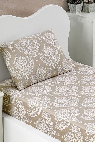 Eponj Home Single Post Brown Colored Pes Elastic Sheet Set