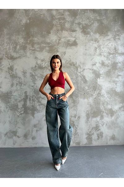 Pelin Tint Washed Back Buckle Baggy Jeans