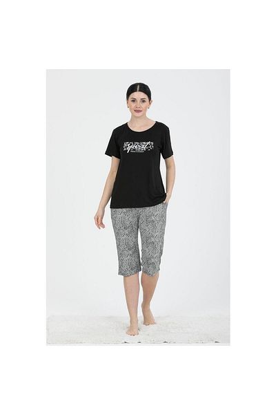PJS 24228 Costum Capri cu mânecă scurtă cu model Spirit pentru femei