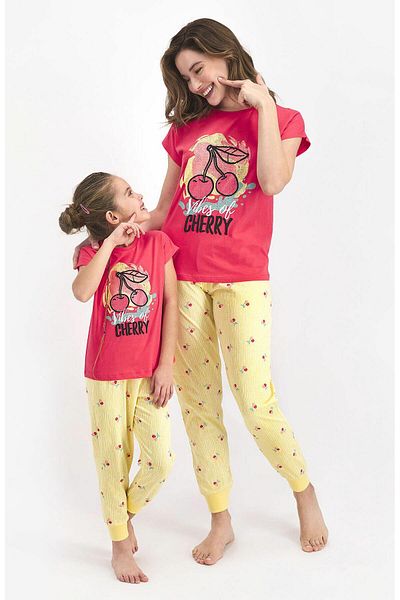 ROLY POLY 2410 Women's Vibes of Cherry Pomegranate Flower Short Sleeve Pajamas Set