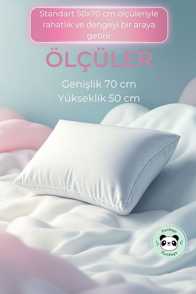 Pandogo 4 Antibacterial Silicone Fiber Sleeping Pillows - Extra Soft, Cotton Stitched Cover 700 Gr