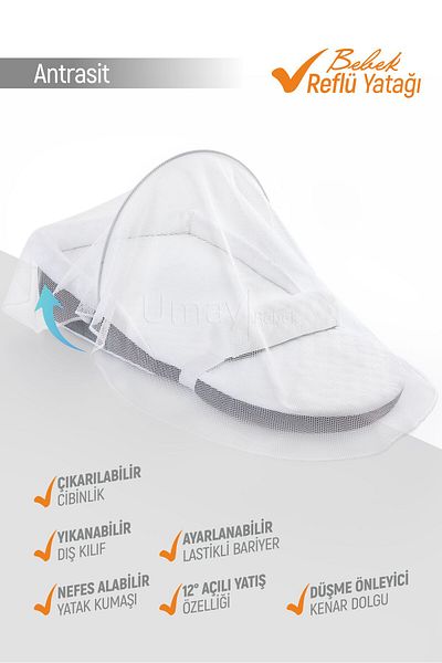 Umaybebek سرير أوماي بيبي ريفليكس، سرير أطفال - أنثراسايت