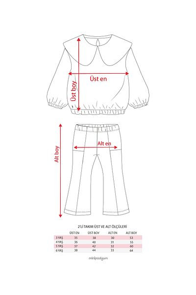 Minipodyum Girl's Large Lapel Pipe Leg Double Suit
