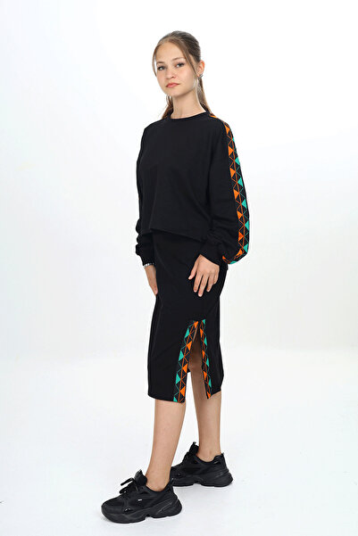 HayKids Σετ φούστας με δύο κορδόνια για κορίτσια με ρίγες Tiktak με σκίσιμο μάξι μήκους