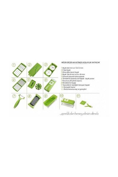 TOPTANFONİ Multifunctional Vegetable and Food Piece - Chopper, Dicer, Grater Cutter