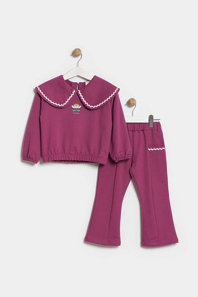 Minipodyum Girl's Large Lapel Pipe Leg Double Suit