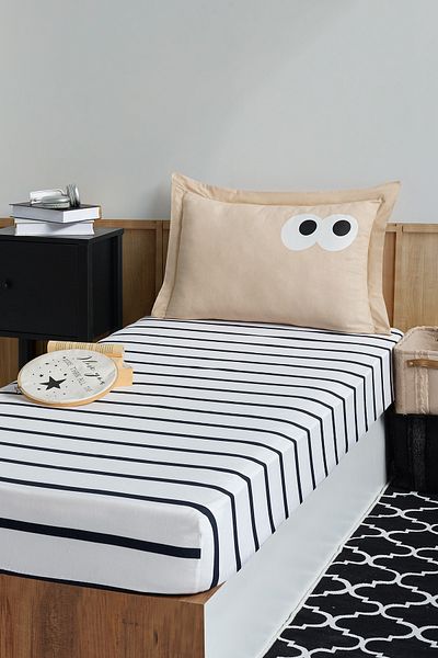 Eponj Home Funny Coffee Pes Elastic Sheet Set for Single