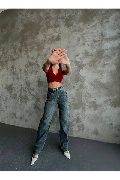 Pelin Tint Washed Back Buckle Baggy Jeans