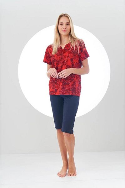 Pjs Pijama Pjs 24131 Γυναικείο Σετ Κάπρι με τοπ σχέδια