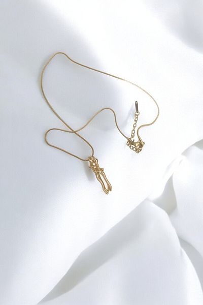 JoyShine Gold Color Interlocking Couple Necklace Unisex - 316L Steel, Stainless, Stylish and Meaningful Gift