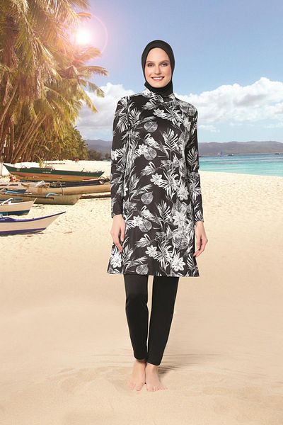 Ruko Maio 22150-3 Plus Size Half Turtleneck Lycra Full Hijab μαγιό